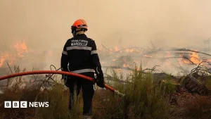 Firefighters battle wildfire as tens of thousands evacuated near Bordeaux