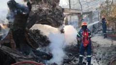 Two dead and hundreds evacuated after twin fires break out on Greek island