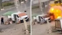 Video shows Russian drone chasing Ukrainian street vendor in 'human safari' attack