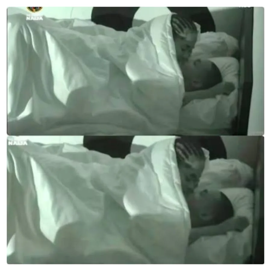 BBNaija: Housemates Goddessa, Araga spark reactions after first on-screen kiss