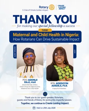 Highlights from The Rotary E-Club Golden Impact of Omole special fellowship