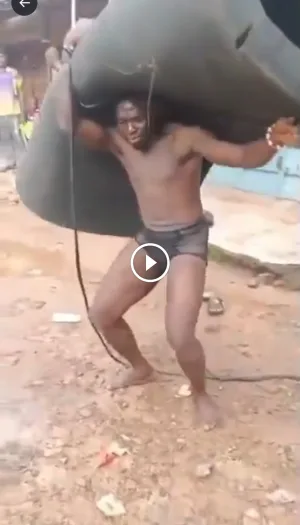 Man Made To Dance With Stolen Foam In Underwear