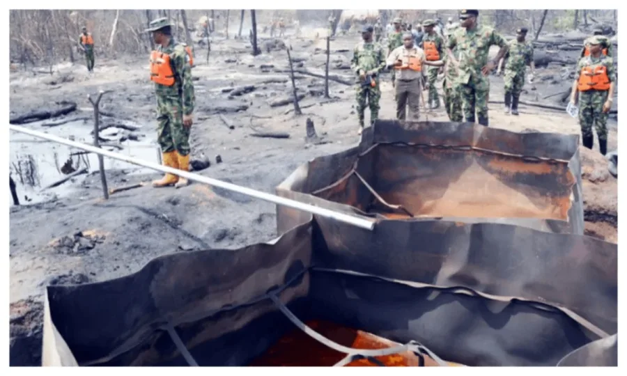 Troops uncover 3,120 litres of stolen crude, refining equipment in Rivers forest
