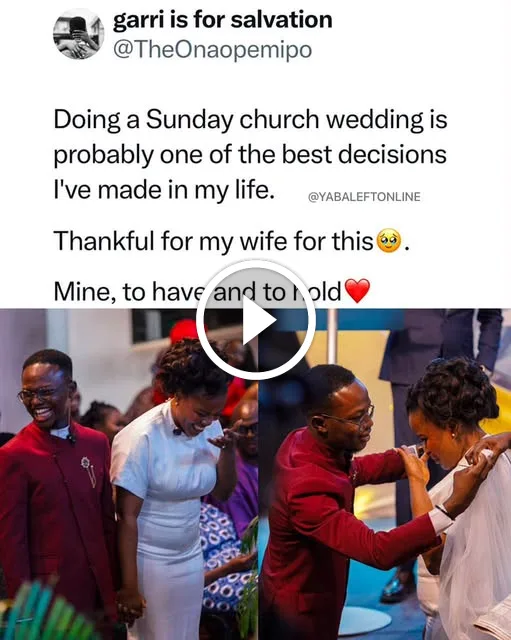 Man Smiles after his wife picked sunday for their wedding
